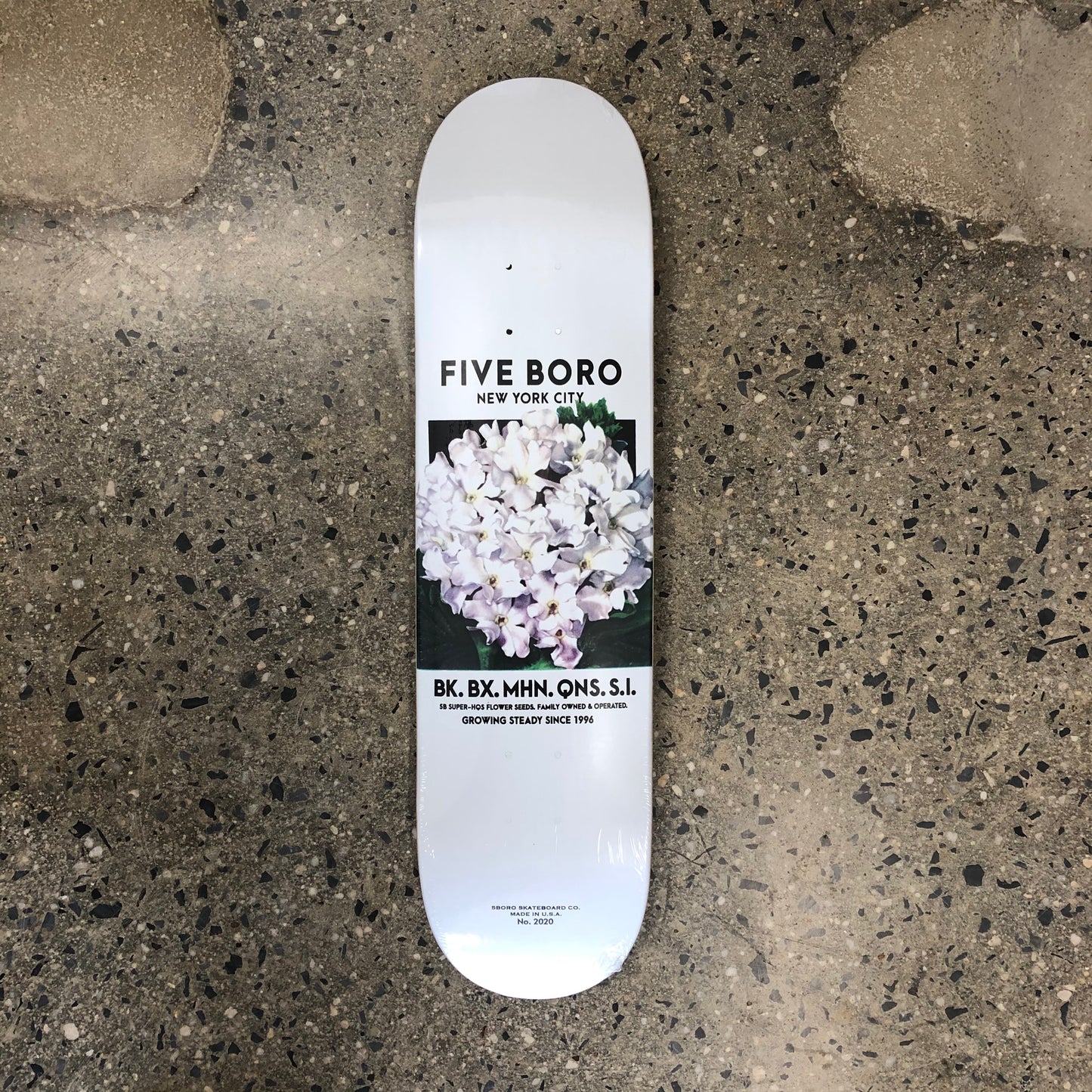5boro Flower Seed Skateboard Deck - White