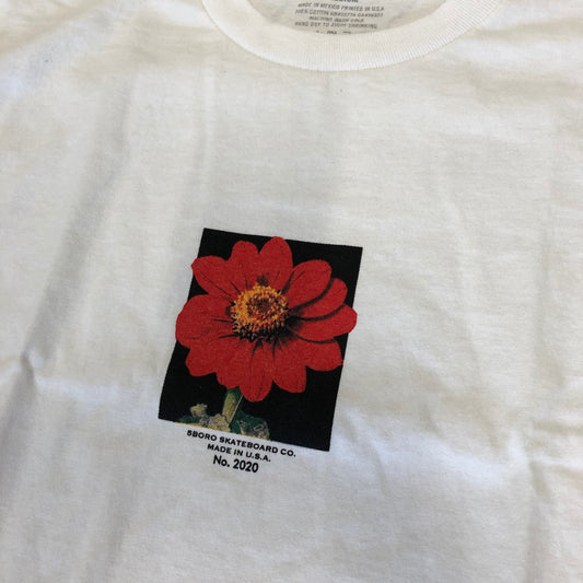5boro Red Flower Seed T-Shirt - White