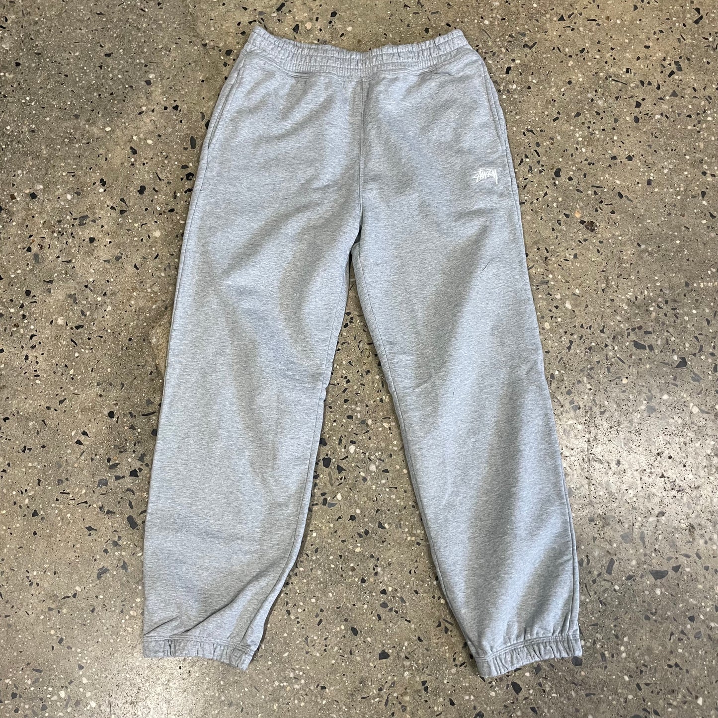Stussy Stock Logo Sweatpants - Heather Grey