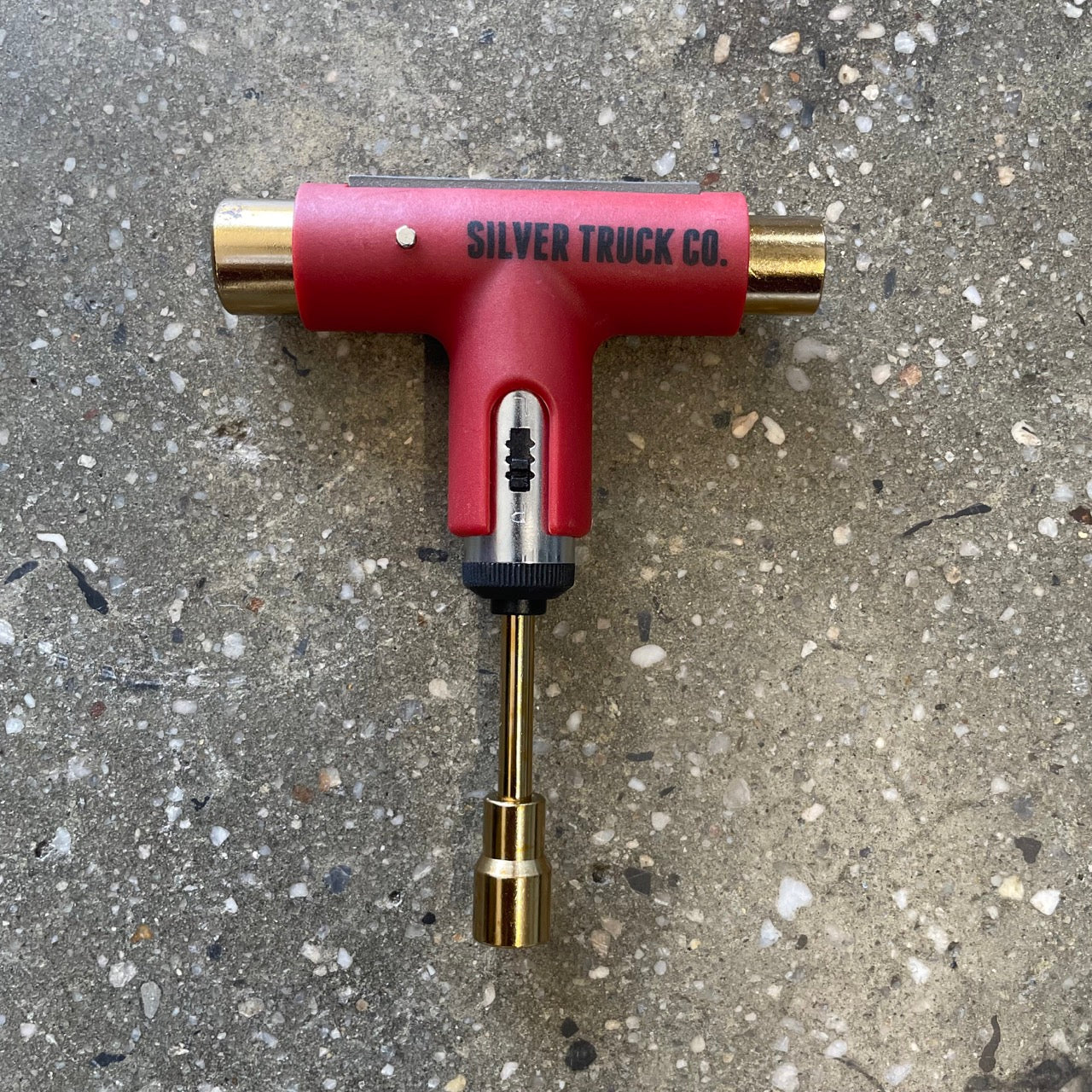 Silver Skate Tool - Red/Gold