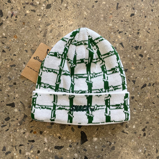 Snack Bamboo Beanie - White/Green