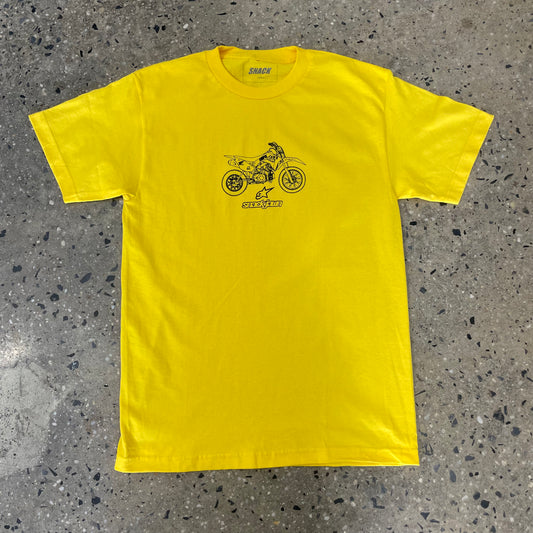 Snack Jawn Pit Bike T-Shirt - Yellow