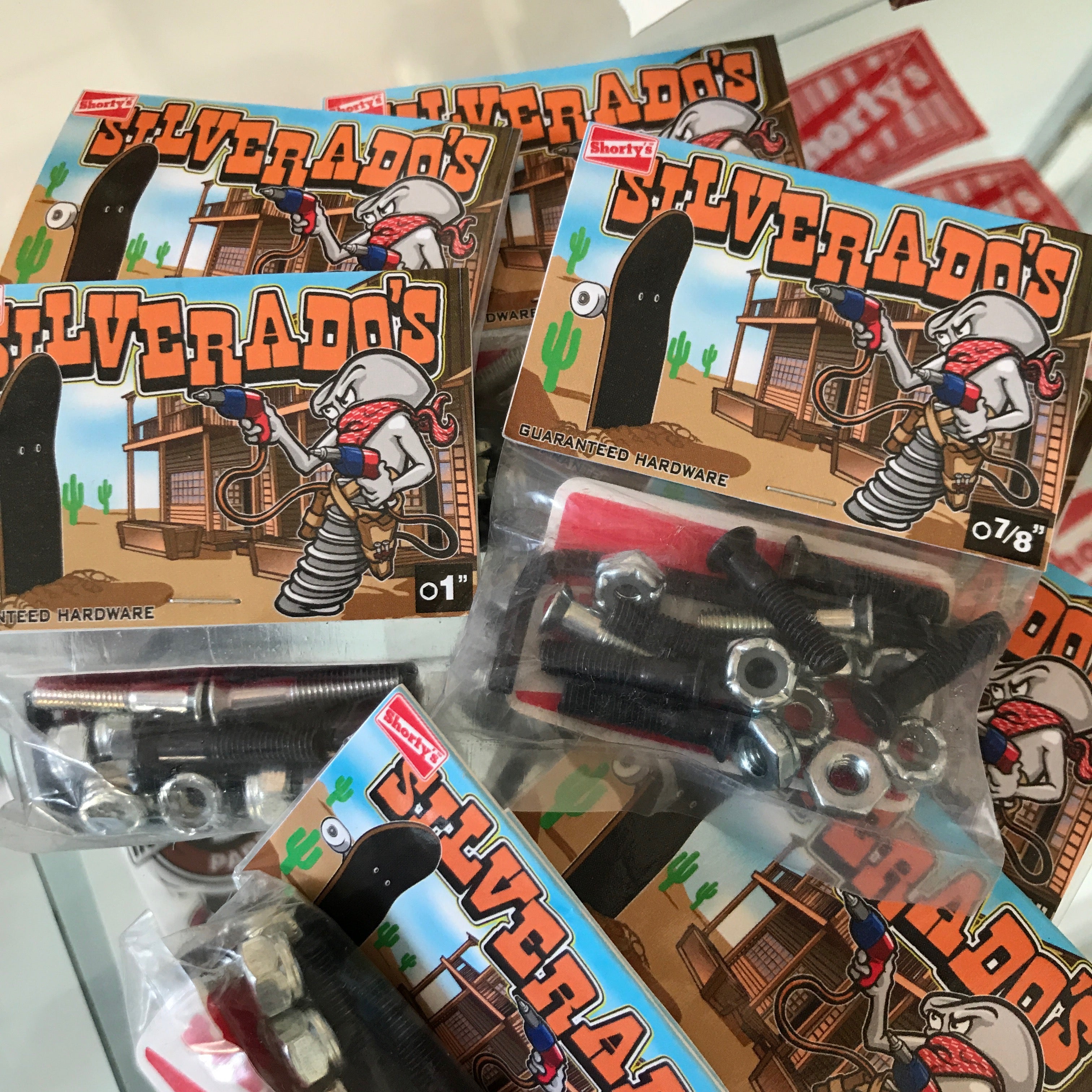 thumbnail image 2 of Shorty’s Silverados 1 1/4” Skateboard Hardware – Allen/Hex Head, 8-Pack? (Confirm Qty) 2 of 5