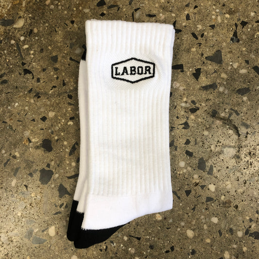 Labor Crest Logo Socks - White/Black