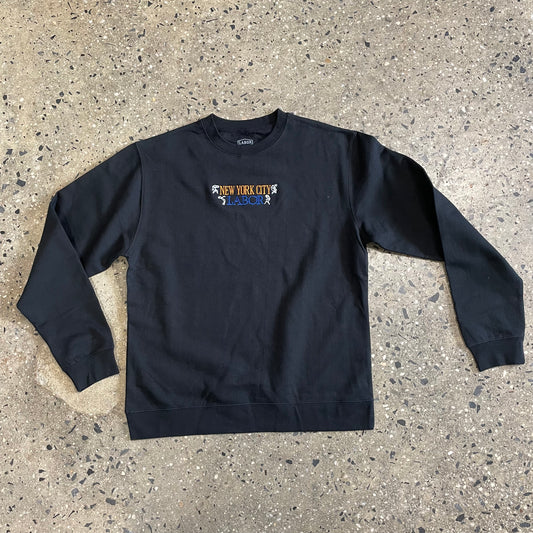 Labor Energy Embroidered Crewneck Sweatshirt - Black