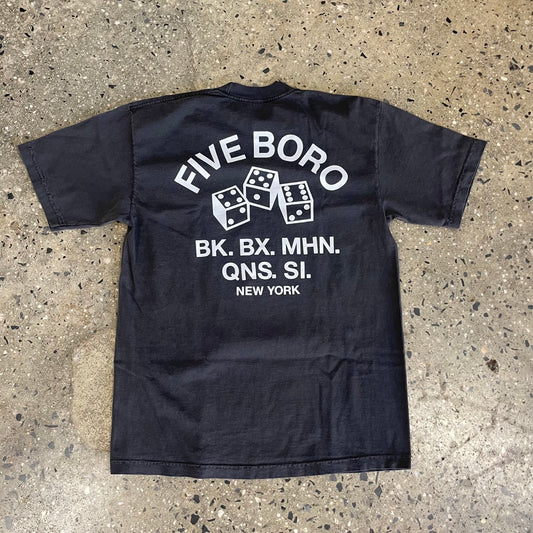 5Boro Dice T-Shirt - Washed Black