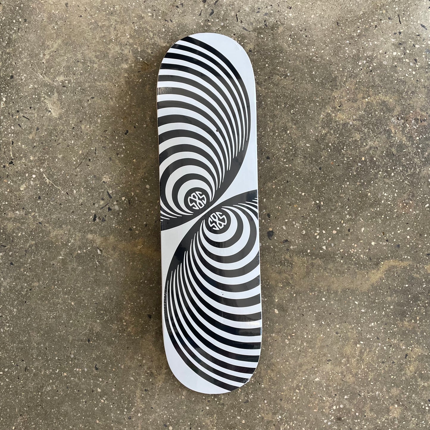Sticks and Stones Spiral White Skateboard Deck