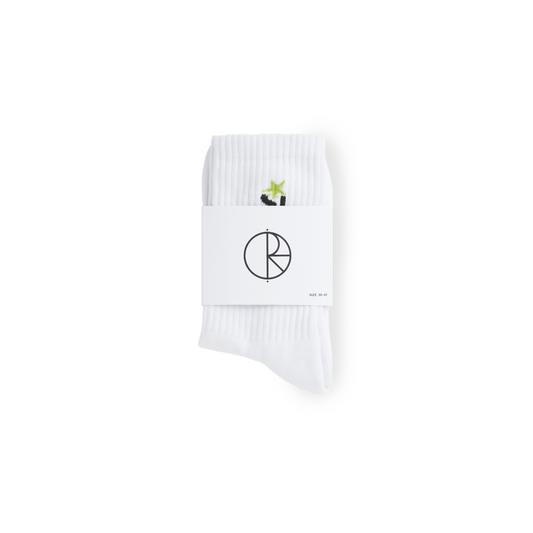 Polar Skate Co. Star Socks - White/Green