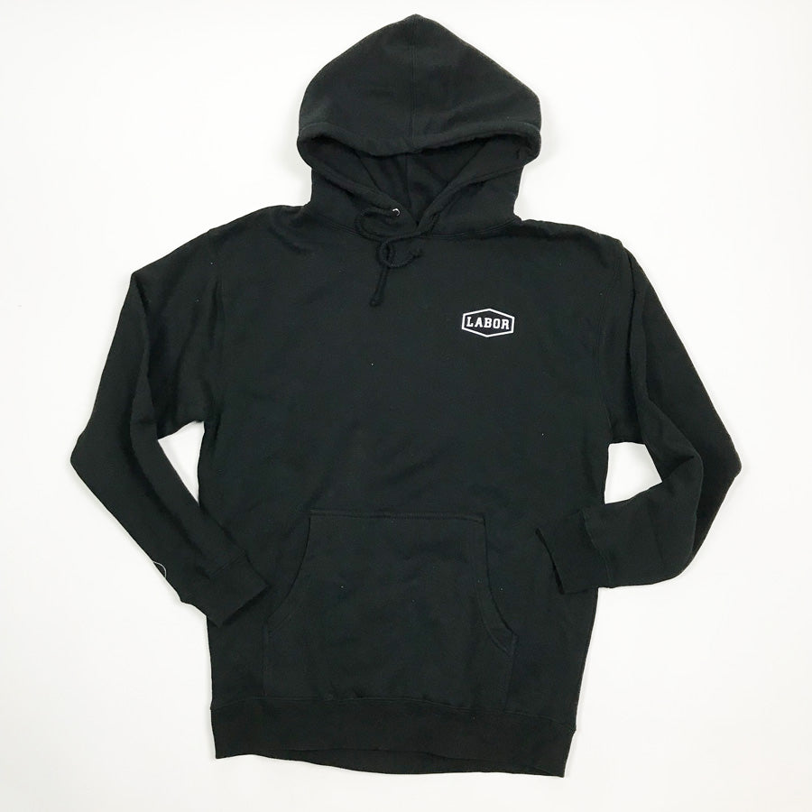 Crest logo hoodie from Labor skateshop, front view