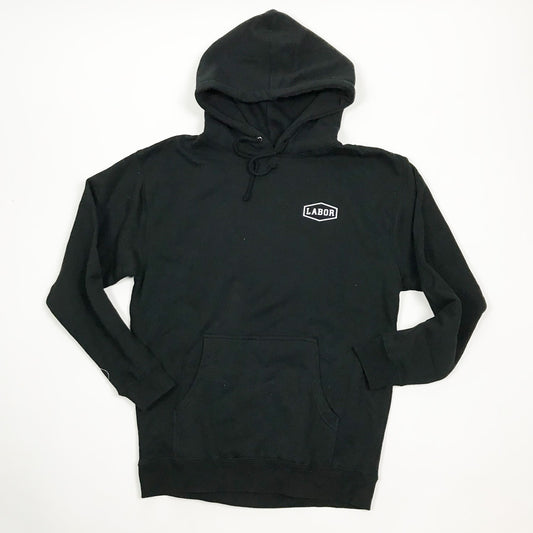 Crest logo hoodie from Labor skateshop, front view